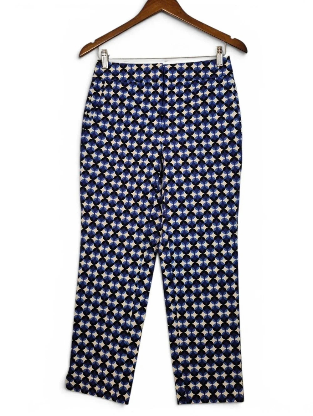 Kate Spade NWT Patio Tile Doris Cropped Tailored Blazer Blue/ Cream Pant  Size 2
